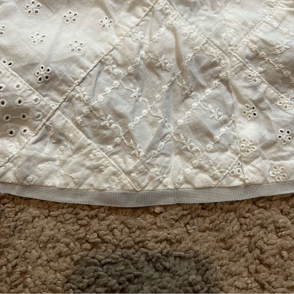 American Eagle White Patchwork Strapless Midi Dre… - image 8